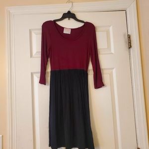 Boutique Maroon/black dress! EUC.